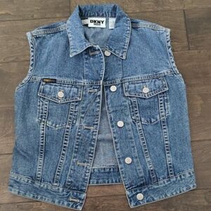 DKNY Women's Classic Blue Denim Vest